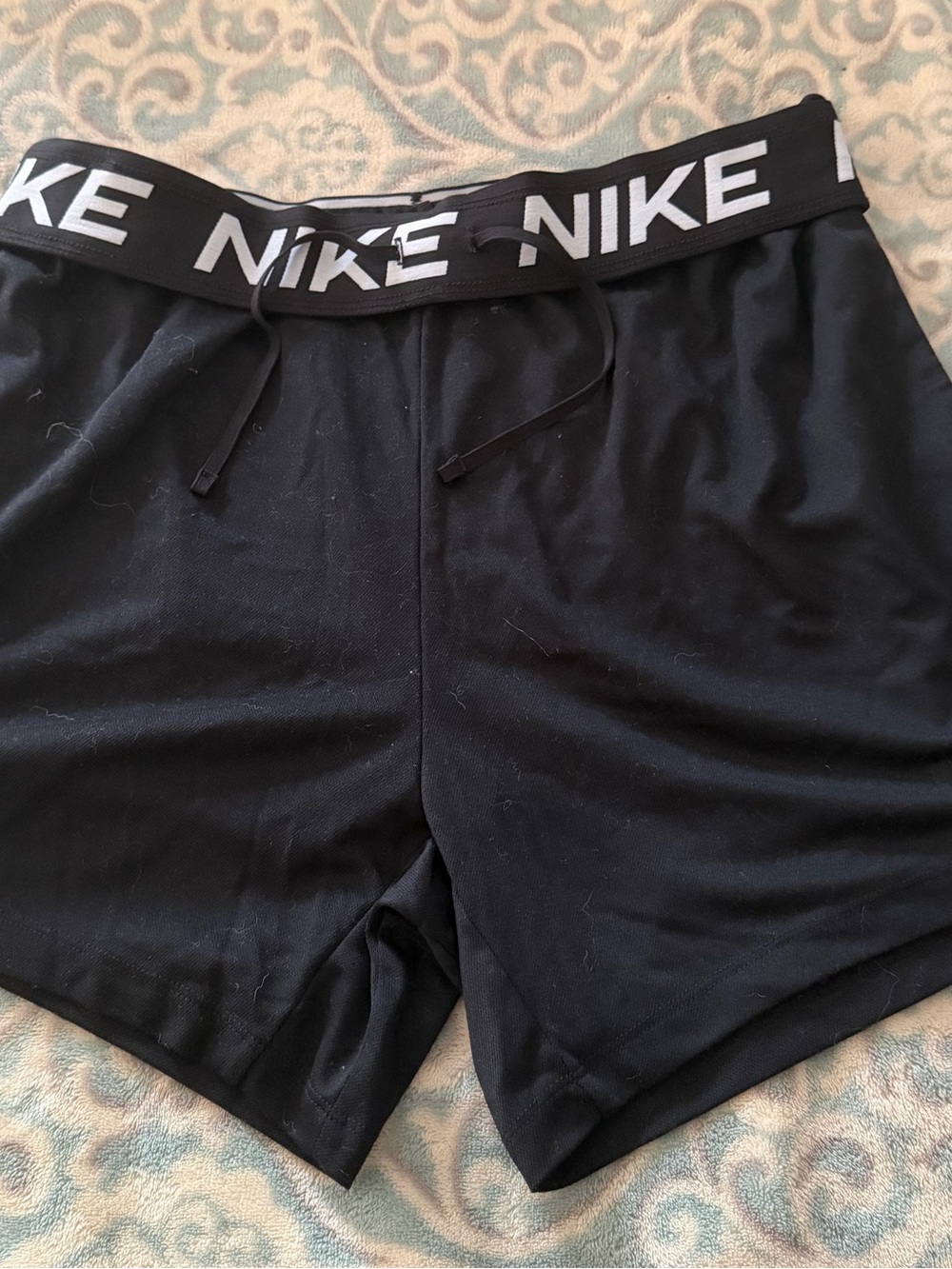 Nike Women’s Black Athletic Shorts with Logo Waistband
